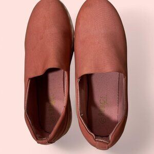Pink slip on shoes
